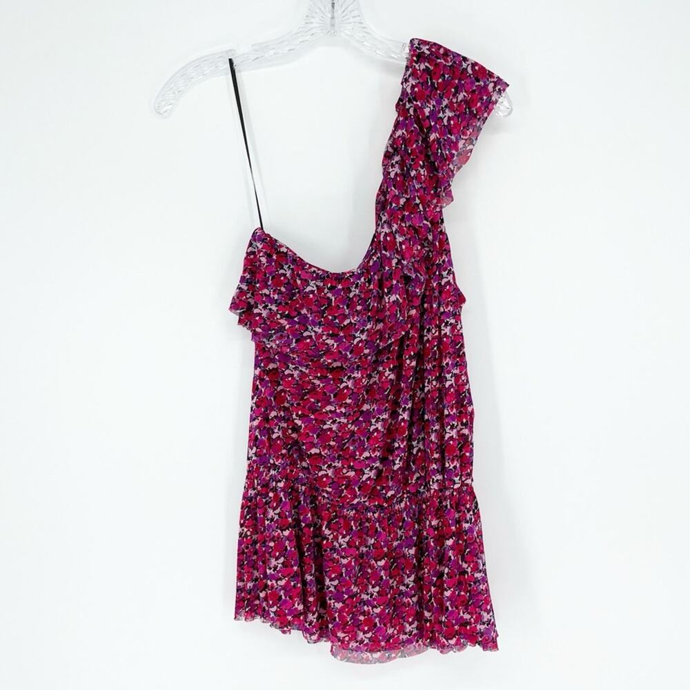 Express One Shoulder Floral Ruffle Top Size Small